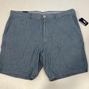 Johnnie-O Wilkins Bermuda Shorts Mens 35 Indigo Blue Woven Cotton Casual 6" NWT